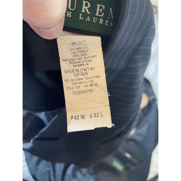 Ralph Lauren Green Label Gray Pinstripe Wool Suit 48L - Picture 5 of 7